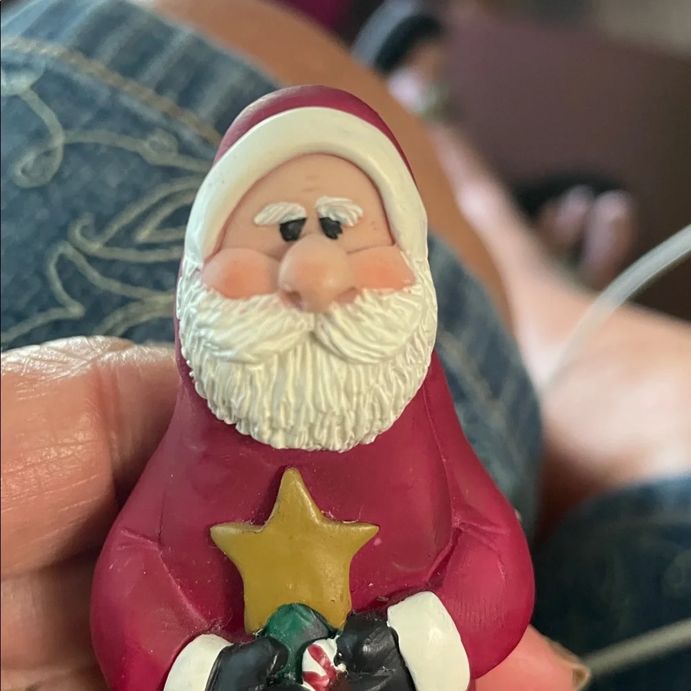 VTG Jillian Hand Sculpted Father Christmas with Tree and candy canes